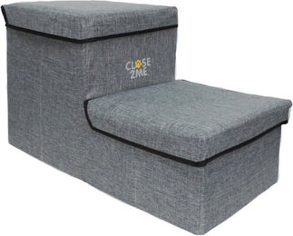 Eichhorn Close2Me PetStair Deluxe Haustiertreppe für Hunde und Katzen Grau klappbar mit Stoffbezug und Stauraumfächern bis 15 kg belastbar – Bild 1 von 5