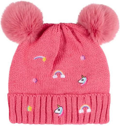 Produktbild von Einhorn Mütze für Mädchen von Equipage aus Acryl in Rosa Bunt für den Winter
