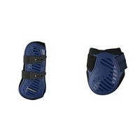 Produktbild von Ekkia Aurora Gamaschenset mit Streichkappen für Warmblut Pferde Blau mit Neopren Innenfutter und PU Hartschale