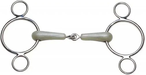 Ekkia Continental Gag Gebiss Cheeks Flexi aus Edelstahl bunt 115 mm – Bild 1 von 2