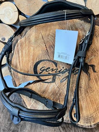 Ekkia Eric Thomas Trense aus Büffelleder in Schwarz mit abnehmbaren Sperriemen Größe Full für Warmblut – Bild 1 von 3