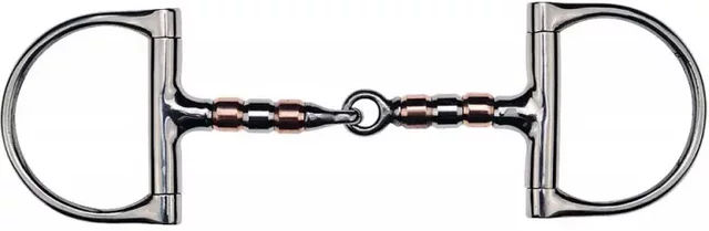 Ekkia Feeling D-Ring Gebiss Rollers Dee Bit aus Edelstahl in Bunt und Silber 125 mm – Bild 1 von 2