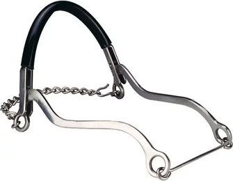 Ekkia Feeling Unisex Sport Hackamore für Warmblut in Schwarz mit Edelstahl-Elementen – Bild 1 von 2