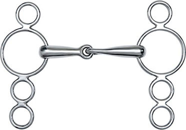 Produktbild von Ekkia Gebiss mit 4 Ringen aus Edelstahl für Pferde 135 cm