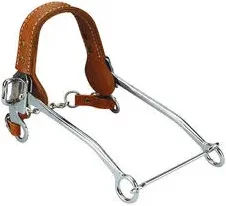 Ekkia Hackamore für Warmblut aus Leder mit Brandmalerei in Braun und Silber – Bild 1 von 3