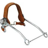 Produktbild von Ekkia Hackamore für Warmblut aus Leder mit Brandmalerei in Braun und Silber