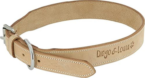 Produktbild von EKKIA Hundehalsband aus Naturleder in Beige 35 cm