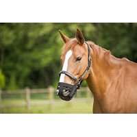 Produktbild von Ekkia Maulkorb Fressbremse für Warmblut Pferde in Schwarz aus Gummi
