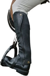 Ekkia Norton Galaxy Mini Chaps für Kinder aus Kunstleder Schwarz mit Glitzer Größe 8 Jahre – Bild 1 von 2