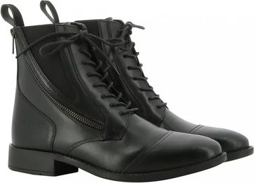 Ekkia Norton Reitstiefel aus Leder für Damen mit Schnürung und Reißverschluss Schwarz Größe 36 – Bild 1 von 8