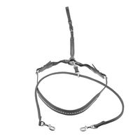 Produktbild von Ekkia Penélope Martingal Vorderzeug aus Leder in Schwarz mit Lack und weißen Nähten Größe Full für Warmblut