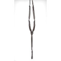 Produktbild von Ekkia Penélope Vorderzeug Martingal Halsring aus Leder in Braun mit Lack und weißen Nähten Größe Full