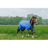 Produktbild von Ekkia Pferde Weide- und Regendecke mit High Neck aus 1200D Polyester in Blau 155 cm