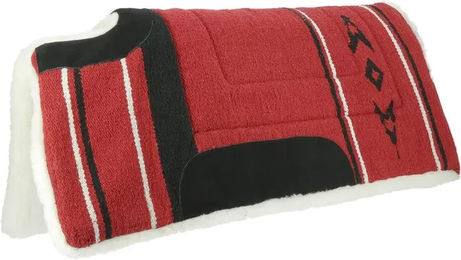Ekkia Sattelunterlage Western Pad mit Widerristausschnitt in Rot und Bunt aus Acryl – Bild 1 von 2