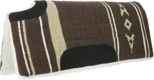 Ekkia Western Pad Sattelunterlage mit Widerristausschnitt aus Acryl in Braun und Bunt – Bild 1 von 2