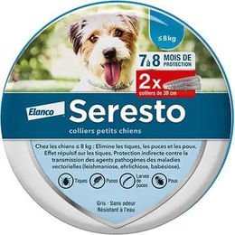Produktbild von Elanco Seresto Halsband für kleine Hunde gegen Flöhe und Zecken Weiß Größe S 2er Pack