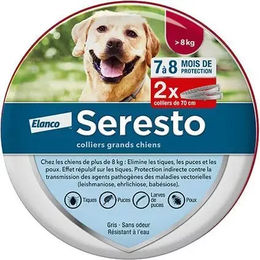 Produktbild von Elanco Seresto Halsband gegen Flöhe und Zecken für große Hunde 2er Pack