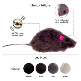 ELANOX 10er Set Plüschspielmäuse mit Glocke und Katzenminze bunt für Katzen – Bild 1 von 13