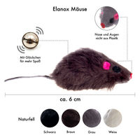 Produktbild von ELANOX 10er Set Plüschspielmäuse mit Glocke und Katzenminze bunt für Katzen