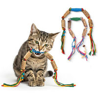 Produktbild von ELANOX Katzenangel Katzenspielzeug Set mit Matatabi Silver Vine aus Naturmaterialien und Baumwollseil