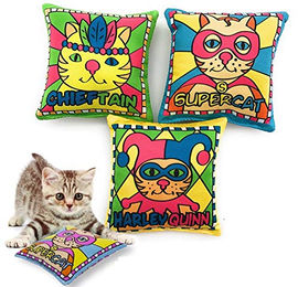 ELANOX Katzenspielzeug 3er Set Bunte Katzenminze Kissen für Katzen und Kitten mit Papier-Raschelfunktion – Bild 1 von 13