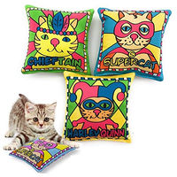 Produktbild von ELANOX Katzenspielzeug 3er Set Bunte Katzenminze Kissen für Katzen und Kitten mit Papier-Raschelfunktion