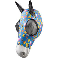 Produktbild von Elastische Fliegenmaske für Pferde von Horze aus Polyester in Blau oder Bunt 57/62 cm