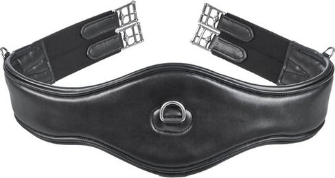 Elastischer Sattelgurt Turin-Long D aus Kunstleder Schwarz 125 cm – Bild 1 von 2