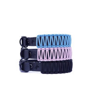 Produktbild von Elbhunde Biothane Paracord Halsband Black Edition Schwarz Größe S waterproof mit Leine