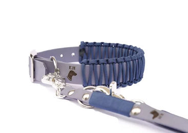 Produktbild von Elbhunde Biothane Paracord Halsband Blue Sea Blau Größe S wasserfest