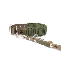 Produktbild von Elbhunde Biothane Paracord Halsband und Classic Leine Set XS Grün Waterproof