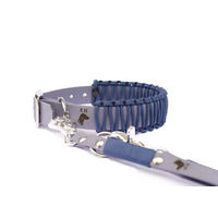 Produktbild von Elbhunde Biothane Paracord Halsband und Leine Set Blue Sea Blau Größe S wasserfest