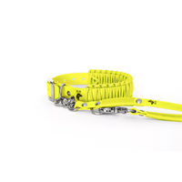 Produktbild von Elbhunde Biothane Paracord Halsband und Leine Set KISS ME NEONgelb XS waterproof
