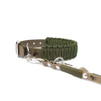 Produktbild von Elbhunde BioThane Paracord Halsband und Leine Set Olive XS