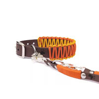 Produktbild von Elbhunde Biothane Paracord Halsband und Leine Set Sunset Orange Größe M waterproof
