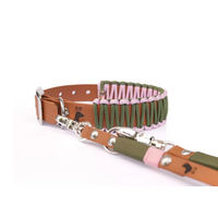 Produktbild von Elbhunde Biothane Paracord Halsband und Leine Set Tulip Bunt Größe L wasserfest