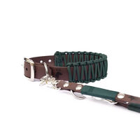 Produktbild von Elbhunde Biothane Paracord Halsband und Umhängeleine Set Forest Grün XS waterproof