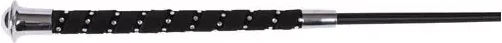 Eldorado Dressurgerte mit Glitzersteinen und Velours in Schwarz 120 cm für Pferde – Bild 1 von 3