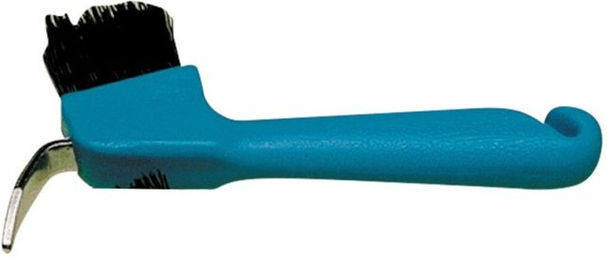 Produktbild von Eldorado Hufauskratzer mit Bürste aus Kunststoff in Blau und Türkis