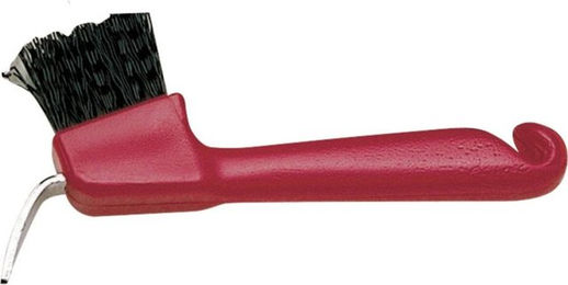 Produktbild von Eldorado Hufauskratzer mit Bürste aus Kunststoff in Rot