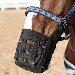 Produktbild von Eldorado Weidemaulkorb für Warmblut Pferde Fressbremse aus Gummi Schwarz
