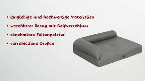 elGiga orthopädisches Hundebett Markus Grau S 60 x 45 cm mit waschbarem Bezug – Bild 1 von 3