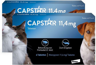 Eli Capstar Tabletten gegen Flöhe für Katzen und kleine Hunde, 6 Stück – Bild 1 von 4