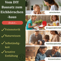 Produktbild von Eli Eichhörnchen Futterhaus aus Holz zum Bemalen für Kinder inklusive Farbe und Pinsel