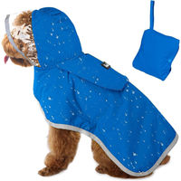 Produktbild von Elkuaie Regenjacke für Hunde aus wasserdichtem Nylon mit weichem Baumwollmesh in Blau