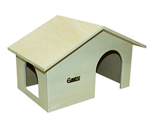 Produktbild von Elmato 10020 Hasenhaus Almhütte aus Naturholz für Kaninchen 33x24x24cm