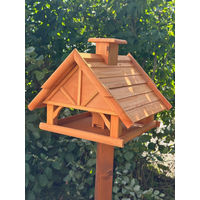 Produktbild von Elmato Alpenglück Winterfutter Blockhaus Vogelhaus aus Holz in Braun 50x50x38 cm