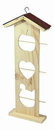 Elmato Apfelhäuschen Futterhaus für Vögel aus Naturholz 3er Pack 44x11 cm – Bild 1 von 4