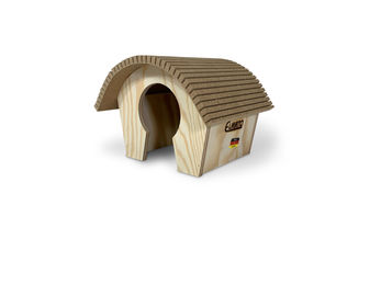 Produktbild von Elmato Bogenhütte Nagerhaus aus Holz für Hamster Maus und Meerschweinchen 20x17x15cm