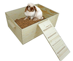 Elmato Buddelkiste Sandbad aus Holz für Kaninchen und Nager XL 53x38x21cm – Bild 1 von 1